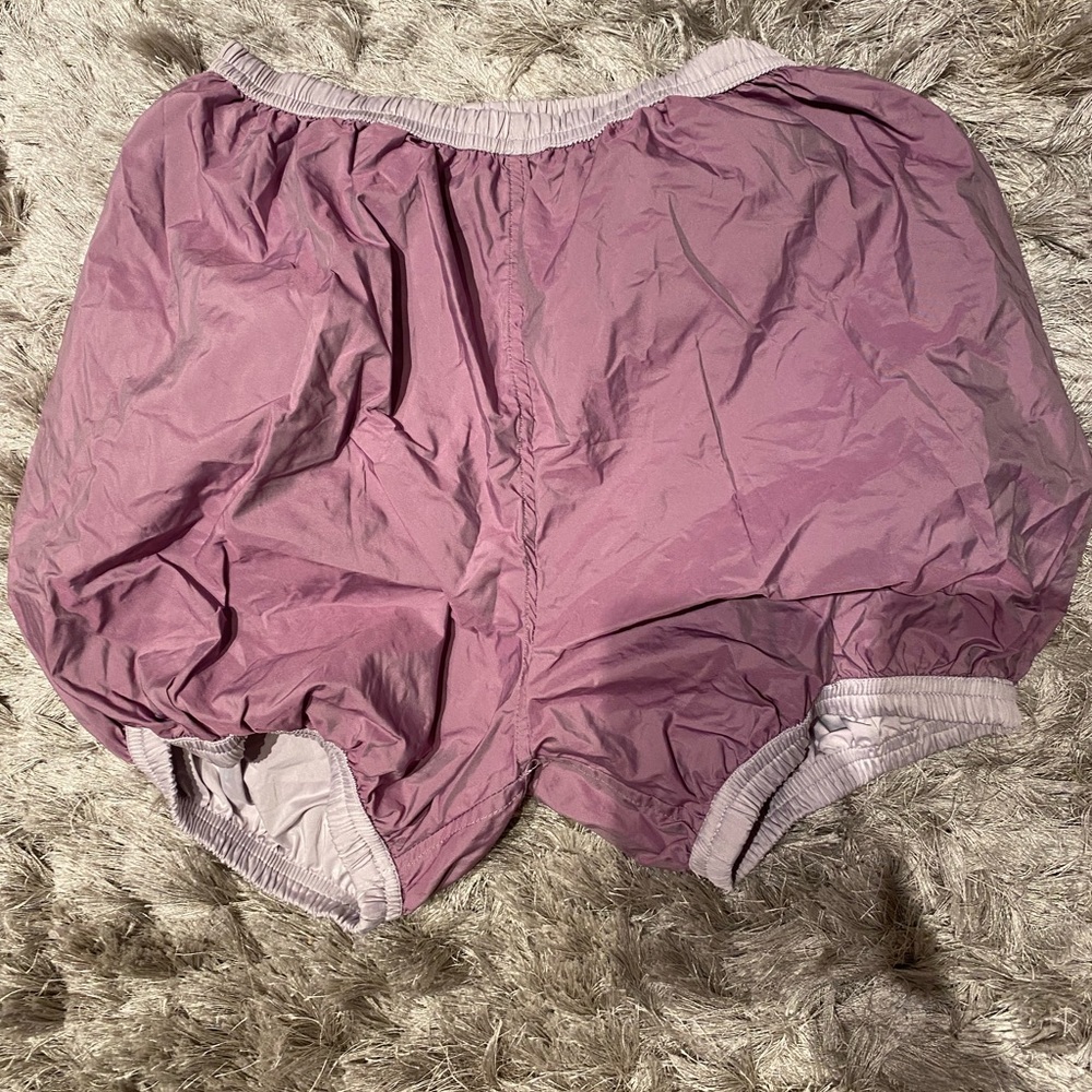 Bullet pointe brand ripstop/trash bag warm up dance shorts